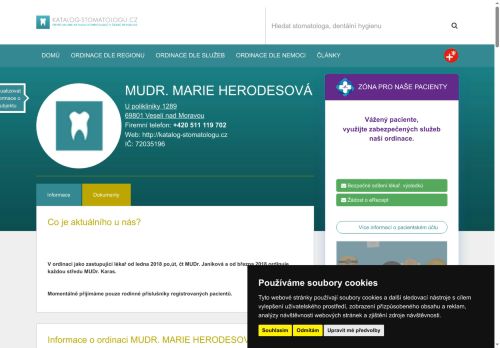 Zobrazit webové stránky Zubní ordinace - MUDr. Marie Herodesová