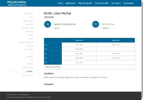 Zobrazit webové stránky Urologická ambulance - MUDr. Libor Michal