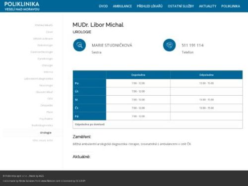 Urologická ambulance - MUDr. Libor Michal