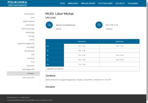 Zobrazit webové stránky Urologická ambulance - MUDr. Libor Michal