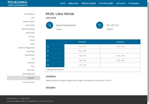 Zobrazit webové stránky Urologická ambulance - MUDr. Libor Michal