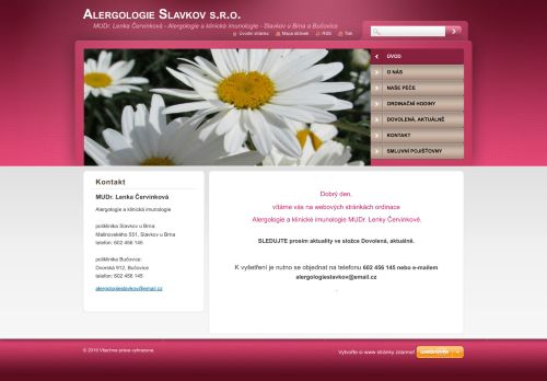 Zobrazit webové stránky Alergologie - MUDr. Lenka Červinková