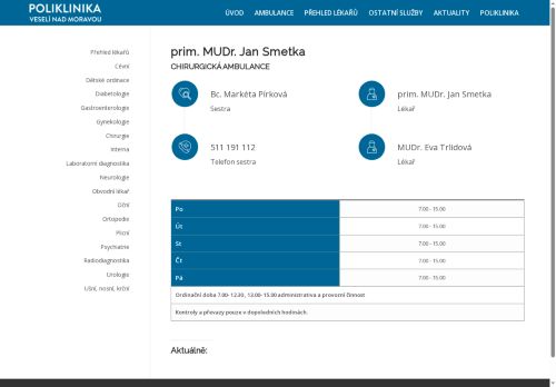 Zobrazit webové stránky Chirurgická ambulance - MUDr. Zdeněk Nenička, MUDr. Jan Smetka