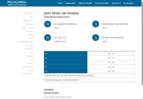 Zobrazit webové stránky Chirurgická ambulance - MUDr. Zdeněk Nenička, MUDr. Jan Smetka