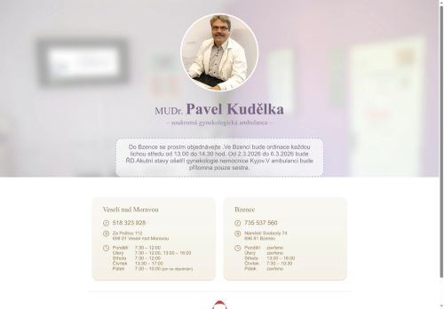 Zobrazit webové stránky Gynekologická ambulance - MUDr. Pavel Kudělka