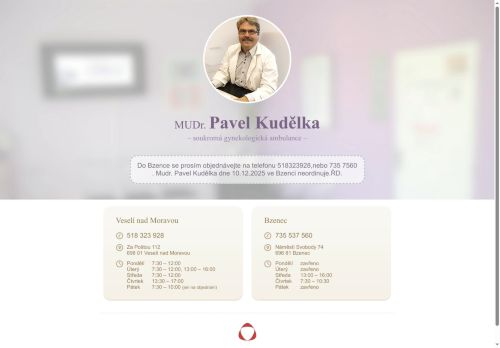 Zobrazit webové stránky Gynekologická ambulance - MUDr. Pavel Kudělka