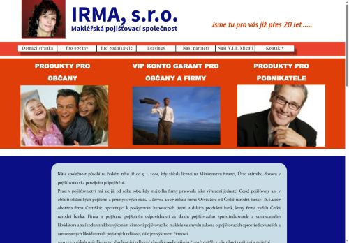 Zobrazit webové stránky IRMA, s.r.o.