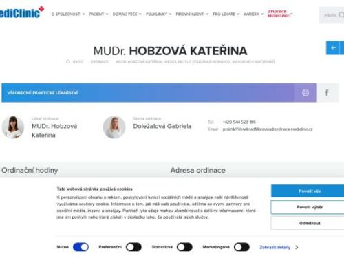 Praktický lékař pro dospělé MediClinic - MUDr. Kateřina Hobzová