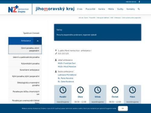 Cévní poradna - Nemocnice Znojmo