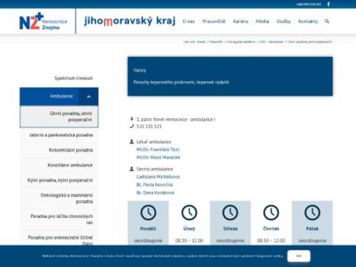 Cévní poradna - Nemocnice Znojmo