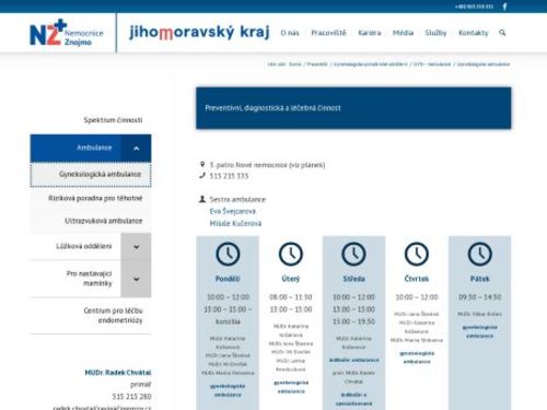 Gynekologická ambulance - Nemocnice Znojmo