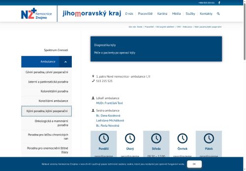 Zobrazit webové stránky Kýlní poradna - Nemocnice Znojmo