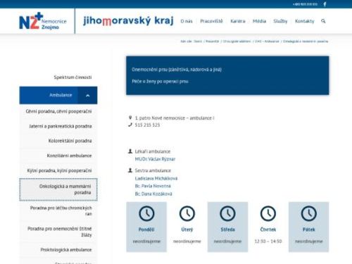 Mammární poradna - Nemocnice Znojmo