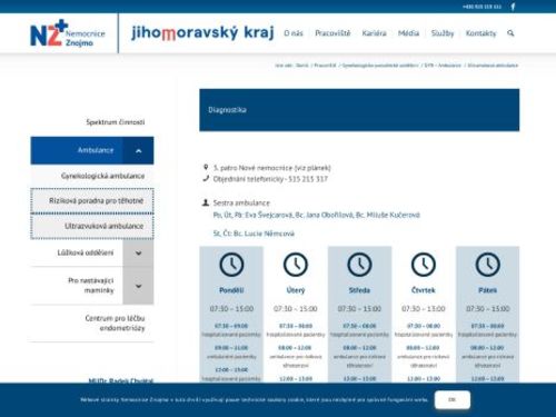 Riziková poradna pro těhotné a ultrazvuková ambulance - Nemocnice Znojmo