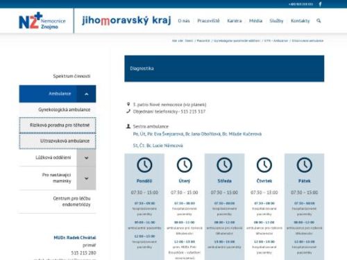 Riziková poradna pro těhotné a ultrazvuková ambulance - Nemocnice Znojmo