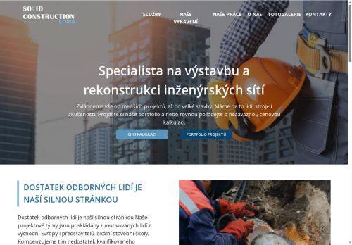 Webové stránky SOLID CONSTRUCTION GROUP a.s., Praha