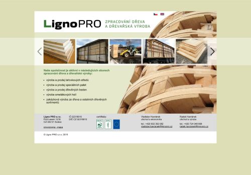 Webové stránky Ligno PRO s.r.o., Dlouhá Ves