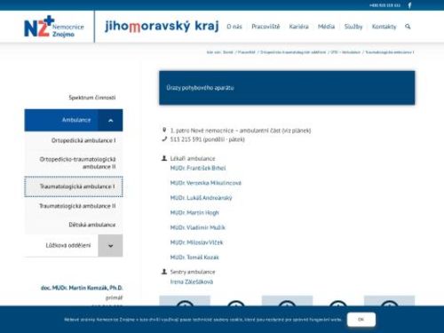 Traumatologické ambulance - Nemocnice Znojmo