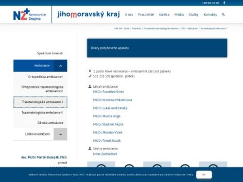 Traumatologické ambulance - Nemocnice Znojmo