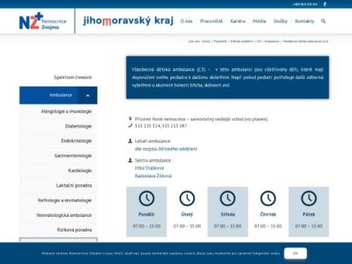Všeobecná dětská ambulance - Nemocnice Znojmo