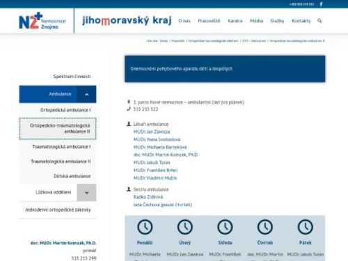 Ortopedicko-traumatologická ambulance - Nemocnice Znojmo