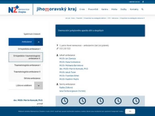 Ortopedicko-traumatologická ambulance - Nemocnice Znojmo