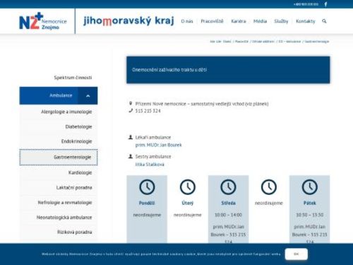 Dětská gastroenterologická ambulance - Nemocnice Znojmo