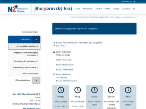 Ortopedická ambulance - Nemocnice Znojmo