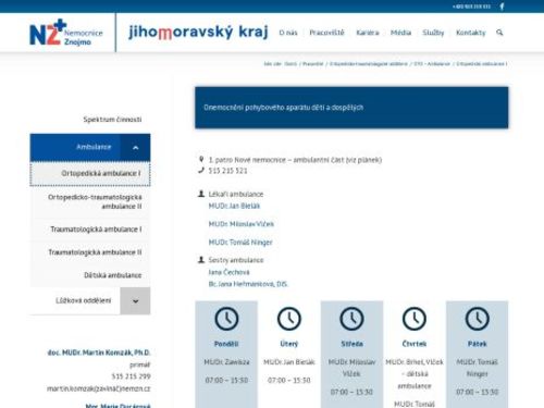Ortopedická ambulance - Nemocnice Znojmo