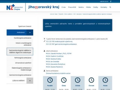 Gastroenterologická ambulance - Nemocnice Znojmo