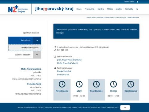 Infekční ambulance - Nemocnice Znojmo