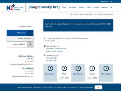 Infekční ambulance - Nemocnice Znojmo
