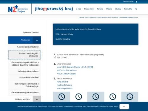 Interní a kardiologická ambulance - Nemocnice Znojmo