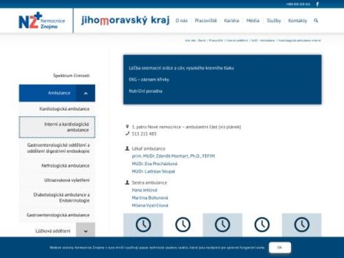 Interní a kardiologická ambulance - Nemocnice Znojmo
