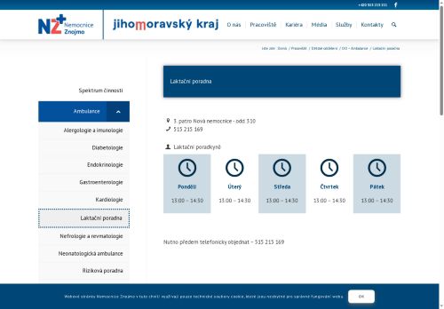 Zobrazit webové stránky Laktační poradna - Nemocnice Znojmo