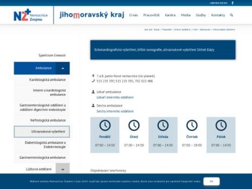 Ultrazvuková vyšetření - Nemocnice Znojmo
