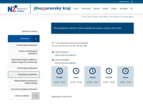 Ultrazvuková vyšetření - Nemocnice Znojmo