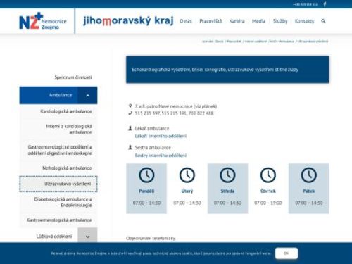 Ultrazvuková vyšetření - Nemocnice Znojmo