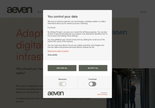 Webové stránky Aeven Czech Republic s.r.o., Praha