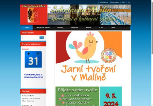 Zobrazit webové stránky Sokolovna Malín - sportovní a kulturní zařízení Města Kutná Hora