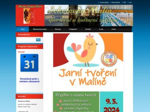 Sokolovna Malín - sportovní a kulturní zařízení Města Kutná Hora