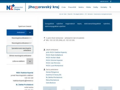 Specializovaná neurologická ambulance - Nemocnice Znojmo