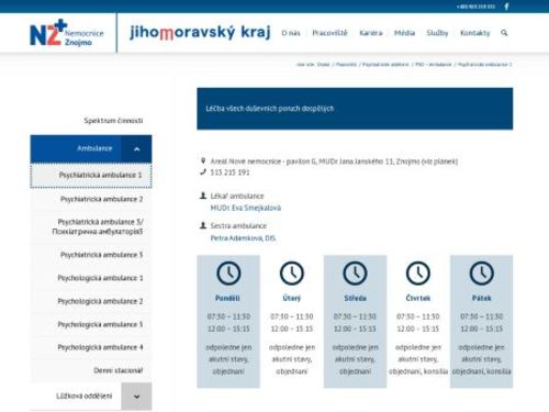 Psychiatrická ambulance - Nemocnice Znojmo