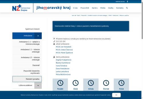 Zobrazit webové stránky Mamární poradna - Nemocnice Znojmo