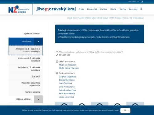Klinická onkologická ambulance - Nemocnice Znojmo