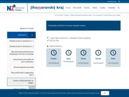 Centrum léčby závislosti na tabáku - Nemocnice Znojmo