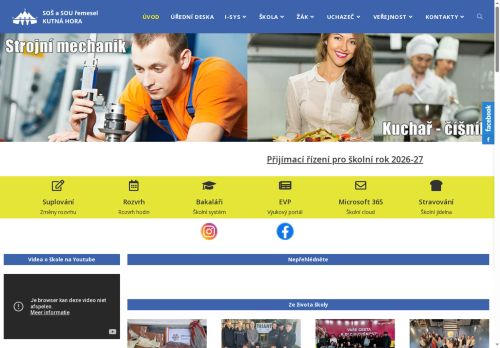 Zobrazit webové stránky Střední odborná škola a Střední odborné učiliště řemesel