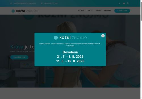 Zobrazit webové stránky Dermatovenerologická ambulance DerMal Znojmo s.r.o. - MUDr. Jana Malachová