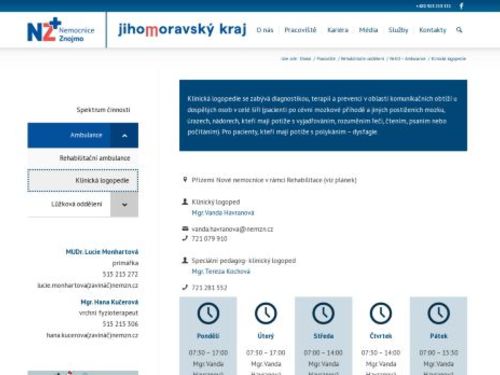 Klinická logopedie - Nemocnice Znojmo