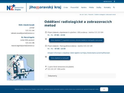 Oddělení radiologické a zobrazovacích metod - Nemocnice Znojmo